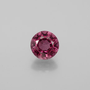 Granato Rodolite Rosso lampone naturale da 1.34 ct, Taglio rotondo, VS