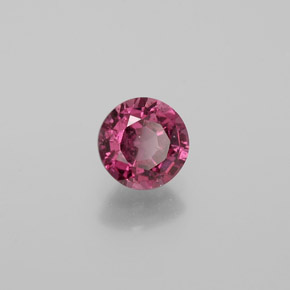Granato Rodolite Rosso lampone naturale da 1.34 ct, Taglio rotondo, VS