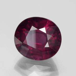 Granato rodolite Rosso lampone naturale da 10.64 ct, Ovale, VS