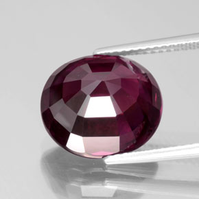 Granato rodolite Rosso lampone naturale da 10.64 ct, Ovale, VS