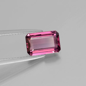 Granato rodolite naturale rosso da 2,22 ct, taglio smeraldo, VVS