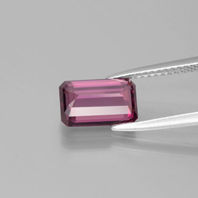 Granato rodolite naturale rosso da 2,22 ct, taglio smeraldo, VVS