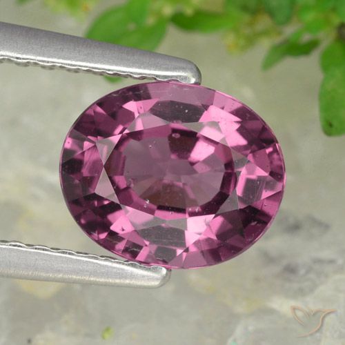 Granato rodolite naturale porpora da 1,38 ct, taglio ovale, VS