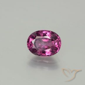 Granato rodolite Viola scuro naturale da 1.48 ct, Ovale, VS