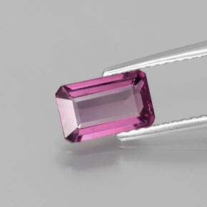 Granato rodolite naturale rosso da 1,49 ct, taglio smeraldo, VS