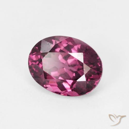 Granato rodolite Viola scuro naturale da 1.92 ct, Ovale, VS