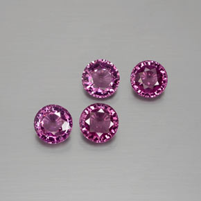 Granato rodolite naturale porpora da 1,73 ct, taglio rotondo, VS