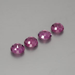 Granato rodolite naturale porpora da 1,73 ct, taglio rotondo, VS
