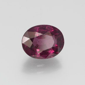 Granato Rodolite Rosso lampone naturale da 3.53 ct, Taglio ovale, VS-SI