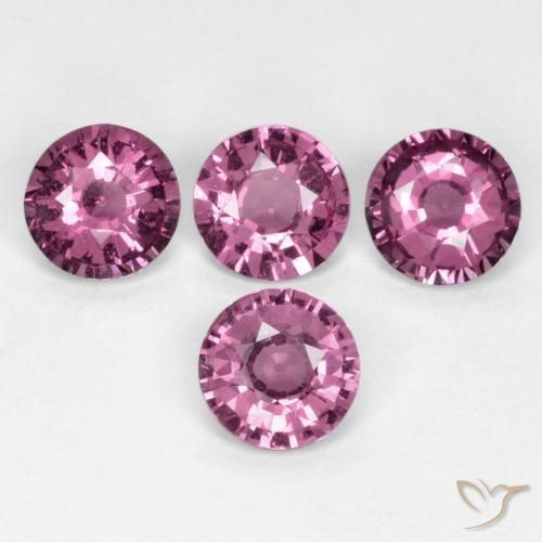 Gemme di Granato rodolite Viola medio-scuro naturale da 2.19 ct, Rotondo, VS