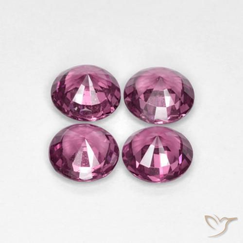Gemme di Granato rodolite Viola medio-scuro naturale da 2.19 ct, Rotondo, VS