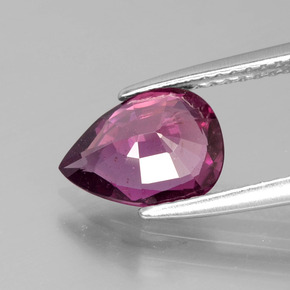 Granato Rodolite Rosso lampone naturale da 1.88 ct, Forma a pera, VS-SI