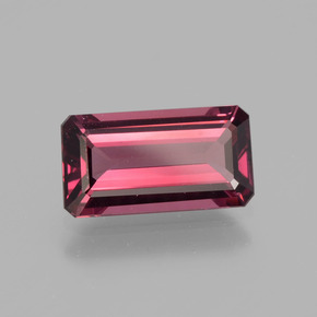 Granato rodolite naturale rosso da 2,32 ct, taglio smeraldo, VVS-VS