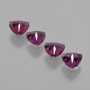Gemme di granato rodolite rosso lampone naturale da 2,16 ct, trillion, VS