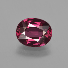 Granato Rodolite Rosso lampone naturale da 1.86 ct, Taglio ovale, VS