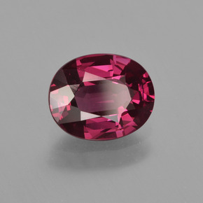 Granato Rodolite Rosso lampone naturale da 1.86 ct, Taglio ovale, VS
