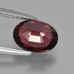 Granato rodolite naturale rosso da 1,54 ct, taglio ovale, VS