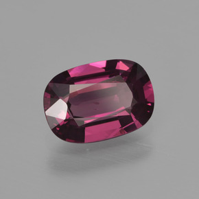 Granato Rodolite Rosso lampone naturale da 1.31 ct, Taglio a cuscino, VS