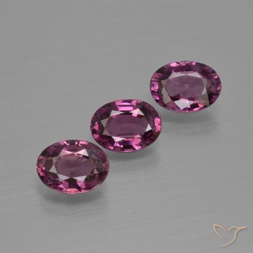 2.82ctw Naturale Lampone Rosso Viola Granato rodolite, Ovale, VVS-VS