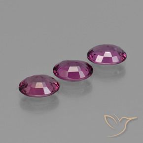 Gemme di Granato rodolite Lampone Rosso Viola naturale da 2.82 ct, Ovale, VVS-VS