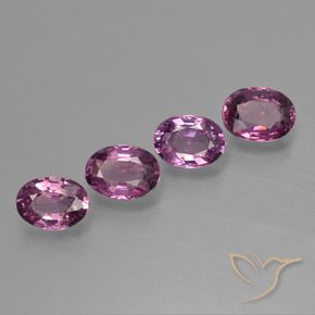 Gemme di Granato rodolite Viola scuro naturale da 3.79 ct, Ovale, VVS-VS