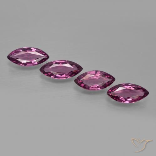 3.69ctw Naturale Viola rossastro Granato rodolite, Taglio marquise, VS