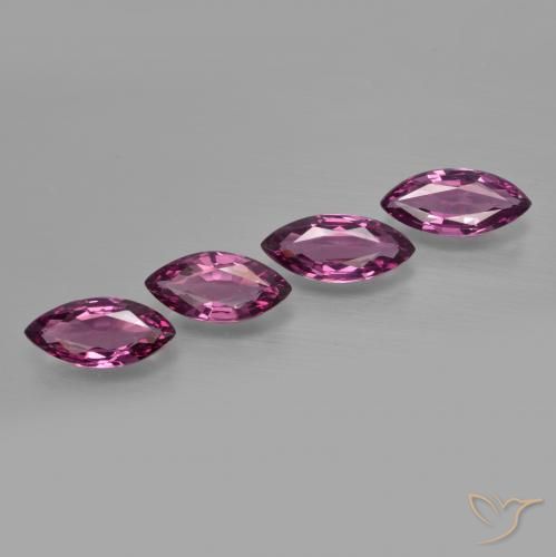 Gemme di Granato rodolite Viola rossastro naturale da 3.69 ct, Taglio marquise, VS