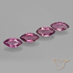 Gemme di Granato rodolite Viola medio naturale da 3.18 ct, Taglio marquise, VVS-VS