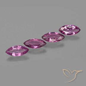 Gemme di Granato rodolite Viola medio naturale da 3.72 ct, Taglio marquise, VS