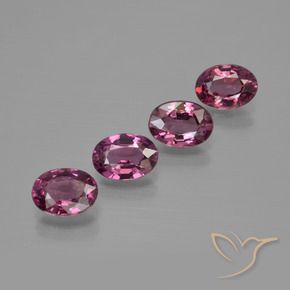 Gemme di Granato rodolite Viola medio naturale da 3.85 ct, Ovale, VS