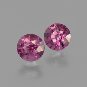 Gemme di Granato Rodolite Rosso lampone naturale da 1.18 ct, Taglio rotondo, VS