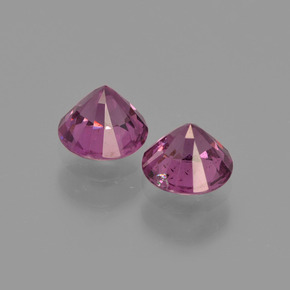 Gemme di Granato Rodolite Rosso lampone naturale da 1.18 ct, Taglio rotondo, VS
