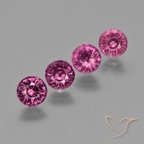 Gemme di Granato rodolite Viola rossastro naturale da 2.86 ct, Rotondo, VS