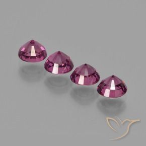 Gemme di Granato rodolite Viola rossastro naturale da 2.86 ct, Rotondo, VS