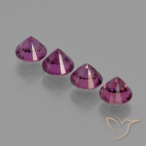 Gemme di Granato rodolite Viola rossastro naturale da 2.58 ct, Rotondo, VS