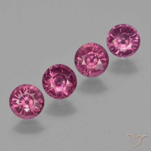 Gemme di Granato rodolite Rosa violetto naturale da 2.46 ct, Rotondo, VS
