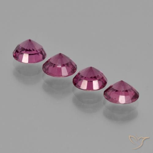 Gemme di Granato rodolite Rosa violetto naturale da 2.46 ct, Rotondo, VS