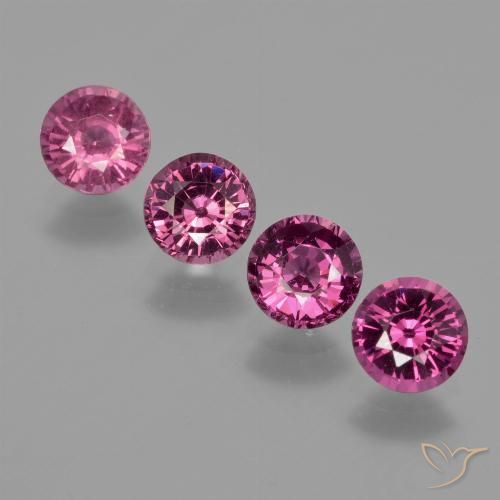 Granato rodolite naturale porpora da 2,44 ct, taglio rotondo, VS