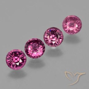 Granato rodolite naturale porpora da 2,44 ct, taglio rotondo, VS