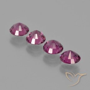 Granato rodolite naturale porpora da 2,44 ct, taglio rotondo, VS