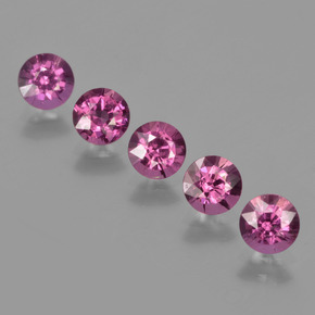 Granato rodolite naturale porpora da 2,96 ct, taglio rotondo, VS