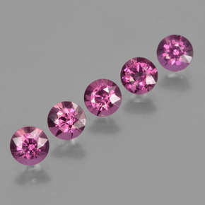 Granato rodolite naturale porpora da 2,96 ct, taglio rotondo, VS