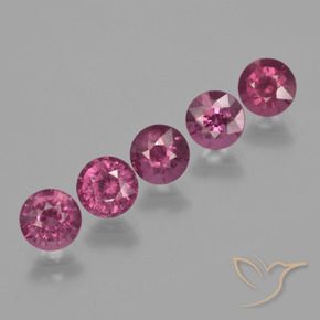 Gemme di Granato rodolite Rosa violetto naturale da 3.23 ct, Rotondo, VS