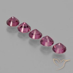Gemme di Granato rodolite Rosa violetto naturale da 3.23 ct, Rotondo, VS