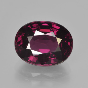 Granato Rodolite Rosso lampone naturale da 4.29 ct, Taglio ovale, VVS-VS