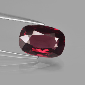Granato rodolite naturale rosso da 3,17 ct, taglio a cuscino, VVS-VS