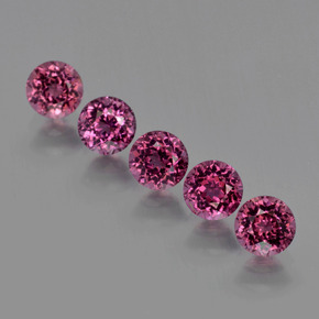 Gemme di Granato Rodolite Rosso lampone naturale da  ct, Taglio rotondo, VS