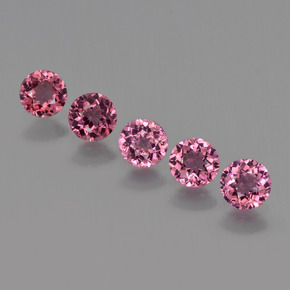 Gemme di Granato Rodolite Rosso lampone naturale da  ct, Taglio rotondo, VS