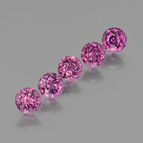 Gemme di granato rodolite rosso lampone naturale da  ct, taglio rotondo, VS