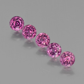 Gemme di granato rodolite rosso lampone naturale da  ct, taglio rotondo, VS